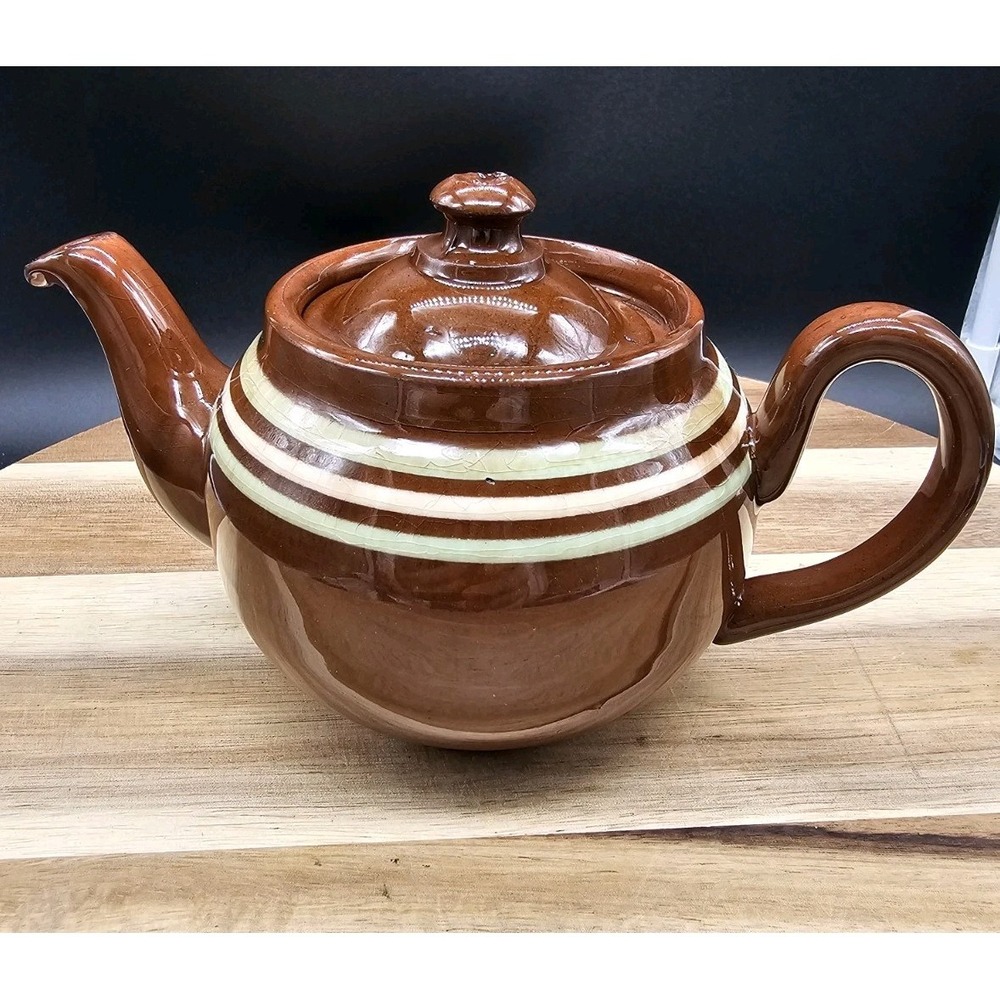 Vintage Brown Betty Style Teapot Made By Alcock Lindley & Bloore Of England